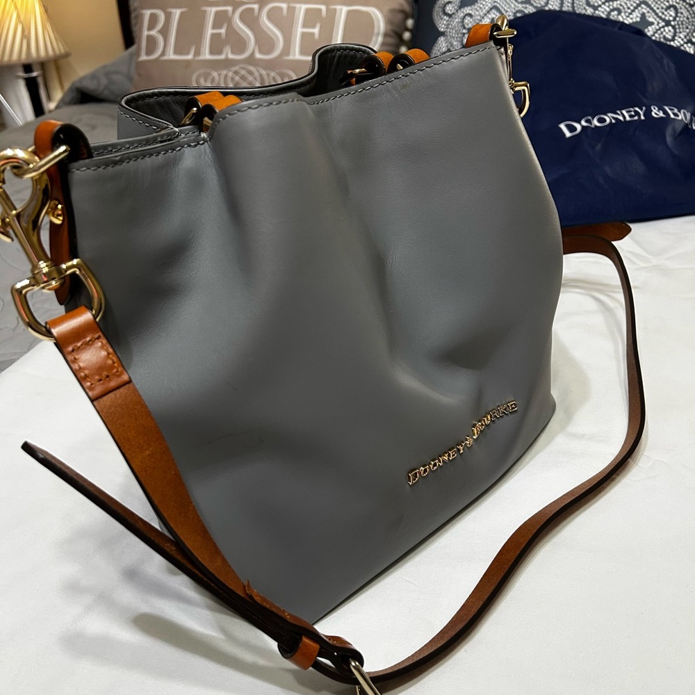 Dooney & Bourke Gray and Tan Shoulder Bag